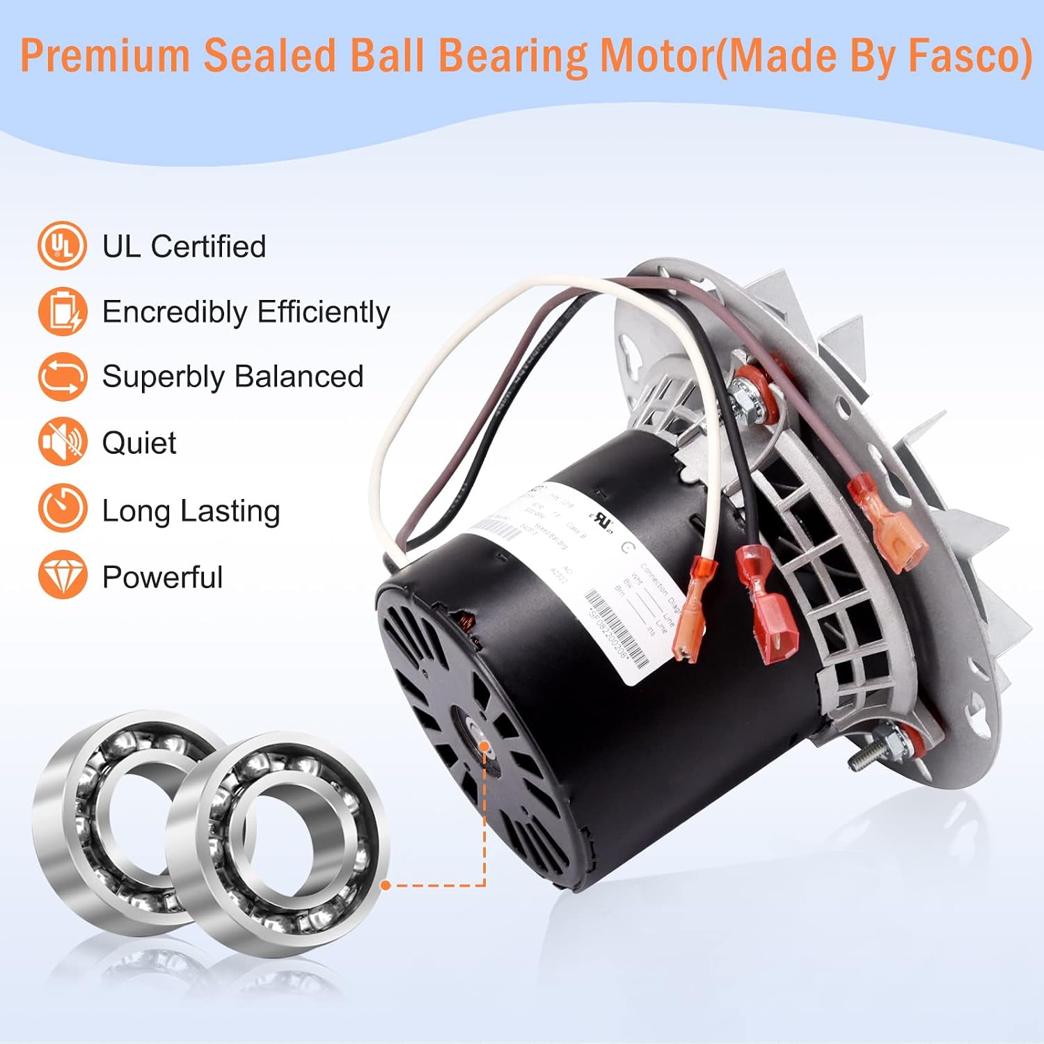 Universal 6-Inch Pellet Stove Combustion Exhaust Blower